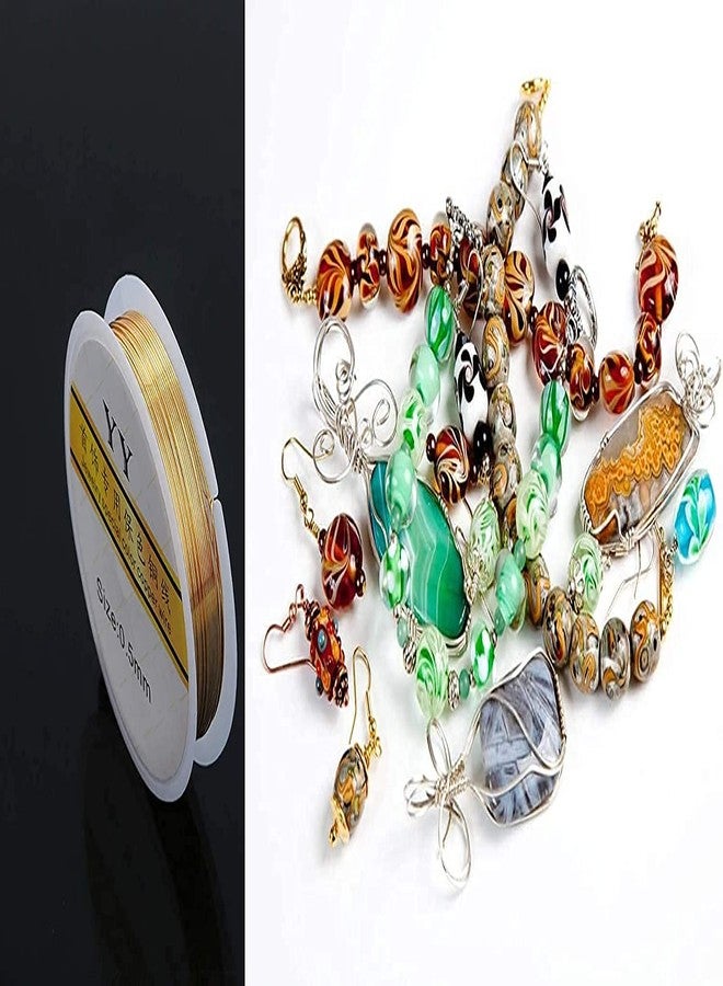 دي آي واي كرافتس مجموعة أدوات يدوية مكونة من لفة واحدة، نحاس 0.4 مم، جديد 0.3/0.4/0.5/0.6/0.8/1 مم سلك نحاسي فضي وذهبي لصنع الخرز والأساور (عبوة من لفة واحدة، نحاس 0.4 مم) - Image 4